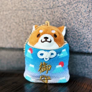 富士山 柴犬 御守 絨毛吊飾