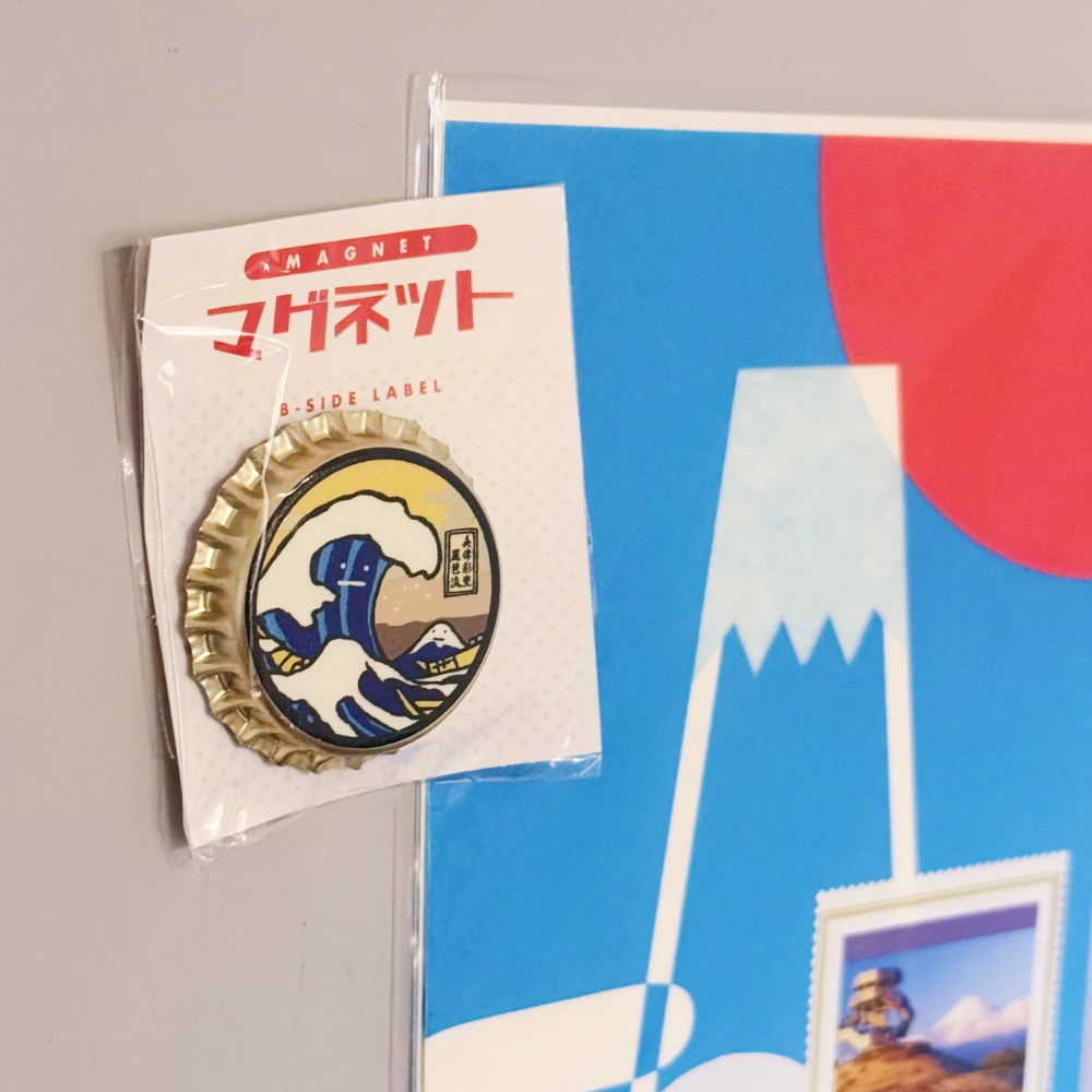 B-SIDE LABEL 富士山 瓶蓋 磁鐵
